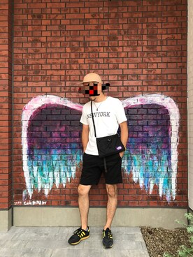 「HUNTISM（ハンティズム）のアイテム」を使った、GOSSHIさん（メンズ・180cm）の夏コーディネート