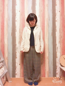 「グレンチェック」｜「アイテム（カバーオール）」を使った、nokkaさん（レディース・152cm）の秋コーディネート