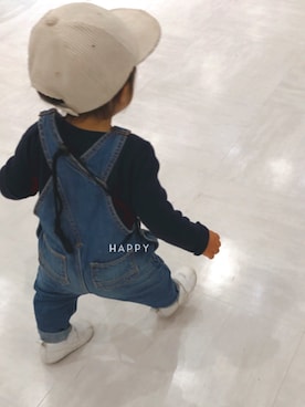 「ASICS（アシックス）のアイテム（スニーカー）」を使った、そーすけ‪‪☺︎‬さん（キッズ・80cm）の秋コーディネート