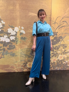 「ラルフローレンシャツ」｜「アイテム（ブーツ）」を使った、はちさん（レディース・154cm）の秋コーディネート