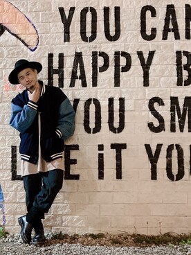 「MONKEY TIME（モンキータイム）のアイテム（ジャケット/アウター、パープル系）」を使った、yopiさん（メンズ・171cm）の秋コーディネート