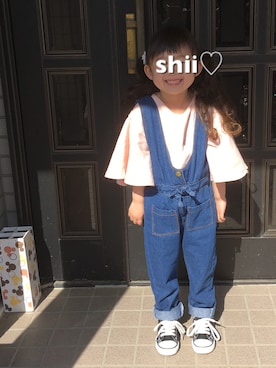「ＧＷ」｜「アイテム（オールインワン・サロペット）」を使った、しー♡なー♡はー♡さん（キッズ・100cm）の春コーディネート