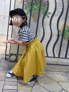 「about a LUCA（アバウト　ア　ルカ）のアイテム」を使った、しー♡なー♡はー♡さん（キッズ・110cm）の夏コーディネート