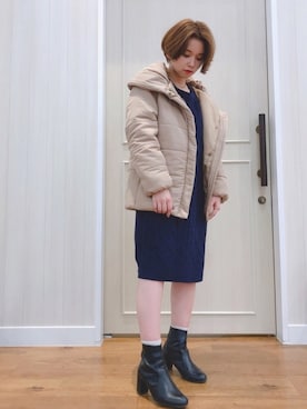 「セットアイテム」｜「アイテム（その他アウター）」を使った、ぴのこさん（レディース・152cm）の冬コーディネート