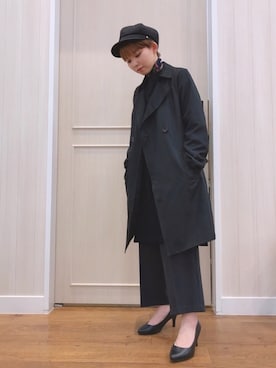 「DRESKIP（ドレスキップ）のアイテム（トレンチコート）」を使った、ぴのこさん（レディース・152cm）の冬コーディネート