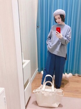 「USAコットン」｜「アイテム（アクセサリー）」を使った、ぴのこさん（レディース・152cm）の秋コーディネート