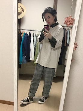 「USAコットン」｜「アイテム（その他）」を使った、ぴのこさん（レディース・152cm）の秋コーディネート