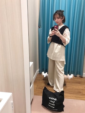 「USAコットン」｜「アイテム（その他）」を使った、ぴのこさん（レディース・152cm）の秋コーディネート