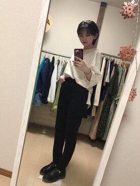 「USAコットン」｜「アイテム（その他）」を使った、ぴのこさん（レディース・152cm）の秋コーディネート