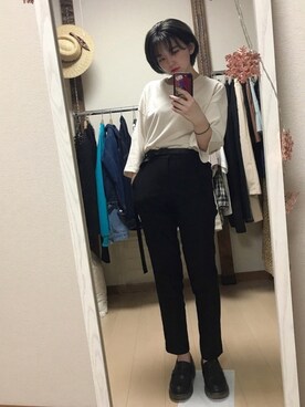 「USAコットン」｜「アイテム（その他）」を使った、ぴのこさん（レディース・152cm）の秋コーディネート
