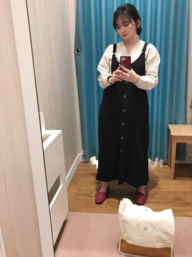 「USAコットン」｜「アイテム（アクセサリー）」を使った、ぴのこさん（レディース・152cm）の秋コーディネート