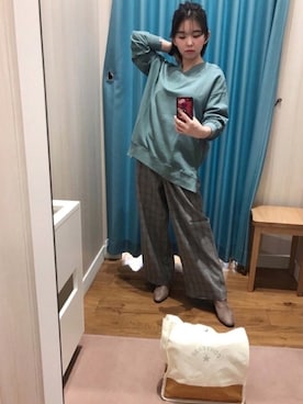 「USAコットン」｜「アイテム（アクセサリー）」を使った、ぴのこさん（レディース・152cm）の秋コーディネート