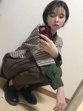 「USAコットン」｜「アイテム（その他）」を使った、ぴのこさん（レディース・152cm）の秋コーディネート