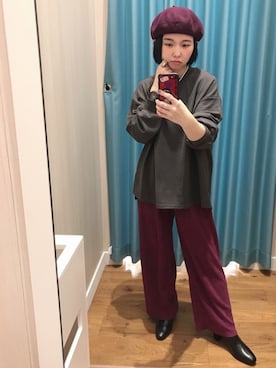 「ラブアンドピース2020」｜「アイテム（スウェット）」を使った、ぴのこさん（レディース・152cm）の秋コーディネート