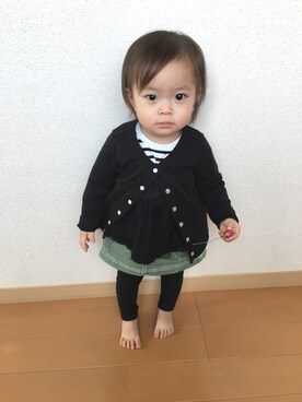 「アイテム（キャミソール）」を使った、swhrkさん（キッズ・80cm）の冬コーディネート
