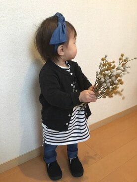 「アイテム（カチューシャ）」を使った、swhrkさん（キッズ・80cm）の春コーディネート
