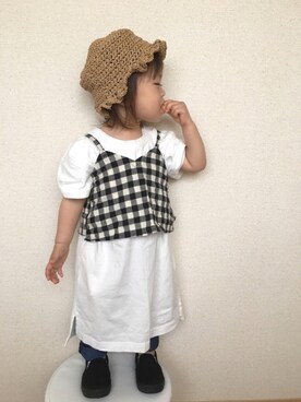 「LEPSIM（レプシィム）のアイテム（ワンピース/ドレス）」を使った、swhrkさん（キッズ・80cm）の夏コーディネート