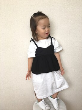 「アイテム（バレッタ/ヘアクリップ）」を使った、swhrkさん（キッズ・80cm）の夏コーディネート