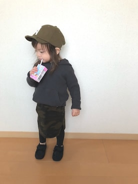 「ミニタリー」｜「アイテム（その他）」を使った、swhrkさん（キッズ・80cm）の冬コーディネート