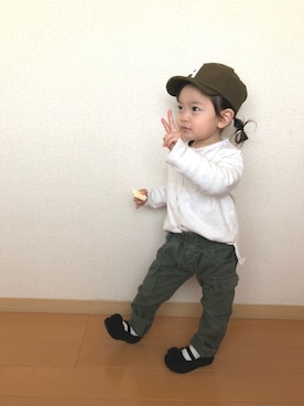 「ミニタリー」｜「アイテム（その他）」を使った、swhrkさん（キッズ・80cm）の冬コーディネート
