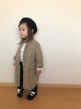 「AZUL by moussy（アズールバイマウジー）のアイテム（その他アウター）」を使った、swhrkさん（キッズ・80cm）の春コーディネート