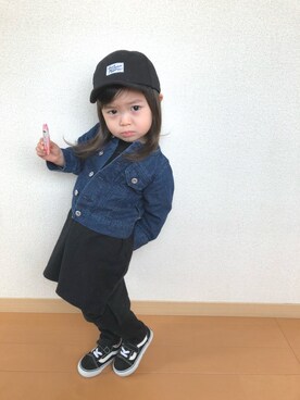「RADCHAP（ラッドチャップ）のアイテム（デニムジャケット）」を使った、swhrkさん（キッズ・80cm）の春コーディネート