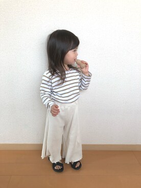 「ボーター」｜「アイテム（その他）」を使った、swhrkさん（キッズ・80cm）の春コーディネート