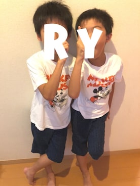 「ミッキー」｜swhrkさん（キッズ・80cm）の夏コーディネート