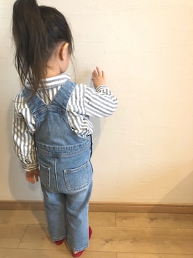 「赤い靴下」｜「アイテム（サロペット/オーバーオール）」を使った、swhrkさん（キッズ・80cm）の春コーディネート