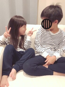 「UNIQLO（ユニクロ）のアイテム（その他）」を使った、swhrkさん（キッズ・90cm）の秋コーディネート