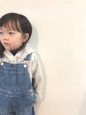 「秋のマイ旬スタイル」｜「アイテム（サロペット/オーバーオール）」を使った、swhrkさん（キッズ・100cm）の秋コーディネート