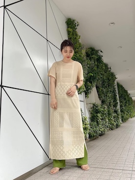 「ピスタチオ」｜「アイテム（キャミソール）」を使った、mikami sayaさん（レディース・157cm）の春コーディネート