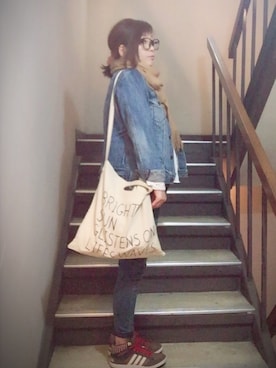 「shuca（シュカ）のアイテム（ジャケット/アウター）」を使った、miya さん（レディース・156cm）の春コーディネート