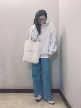 「アイテム（エコバッグ/サブバッグ）」を使った、miya さん（レディース・156cm）の春コーディネート