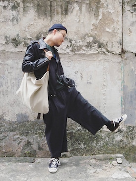 「SAINT JAMES（セントジェームス）のアイテム（帽子）」を使った、Paak Chanさん（メンズ・172cm）の冬コーディネート