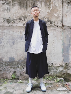 「the POOL aoyama（ザプールアオヤマ）のアイテム（ジャケット/アウター）」を使った、Paak Chanさん（メンズ・172cm）の春コーディネート