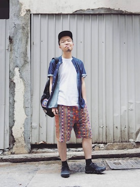 「Epperson Mountaineering（エパーソンマウンテニアリング）のアイテム」を使った、Paak Chanさん（メンズ・172cm）の夏コーディネート