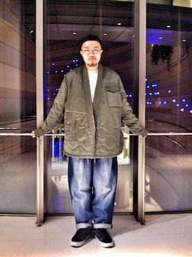 「travel」｜「アイテム（ジャケット/アウター）」を使った、Paak Chanさん（メンズ・172cm）の冬コーディネート