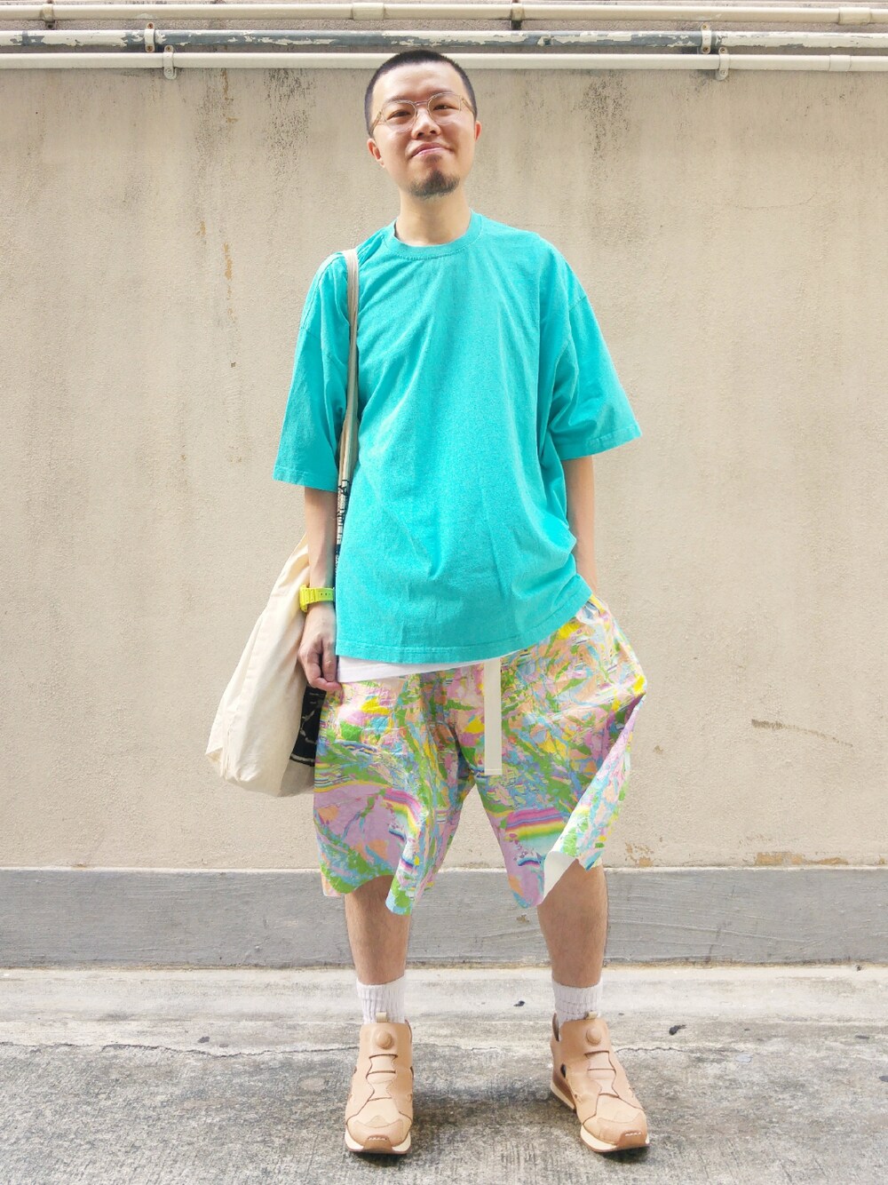 「mykita、heavyweightcollections、sankuanz、Hender Scheme、hkboy、ootd、streetstyle、coordinate、夏、夏コーデ」｜「MYKITAのアイテム（メガネ、その他）」を使った、Paak Chanさん（メンズ・172cm）の夏コーディネートの1枚目の写真