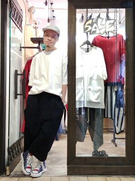 「SUBLIME（サブライム）のアイテム（キャップ）」を使った、Paak Chanさん（メンズ・172cm）の夏コーディネート