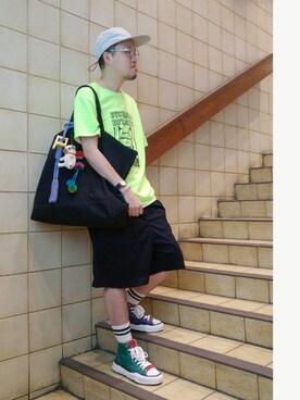 「SUBLIME（サブライム）のアイテム（キャップ）」を使った、Paak Chanさん（メンズ・172cm）の秋コーディネート
