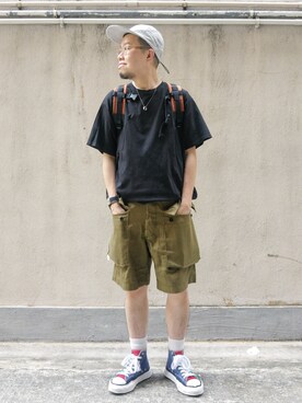 「SUBLIME（サブライム）のアイテム（キャップ）」を使った、Paak Chanさん（メンズ・172cm）の秋コーディネート