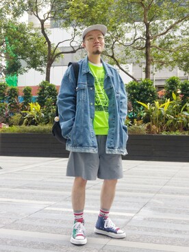 「SUBLIME（サブライム）のアイテム（キャップ）」を使った、Paak Chanさん（メンズ・172cm）の秋コーディネート