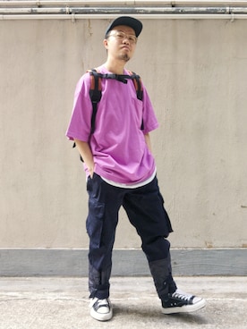 「NVy by（ネイビーバイ）のアイテム」を使った、Paak Chanさん（メンズ・172cm）の冬コーディネート