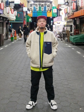 「Base MFG（ベースエムエフジー）のアイテム」を使った、Paak Chanさん（メンズ・172cm）の冬コーディネート