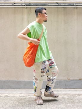 「LA ROCCA（ラロッカ）のアイテム」を使った、Paak Chanさん（メンズ・172cm）の夏コーディネート
