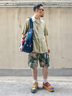 「Denim & Supply Ralph Lauren（デニムアンドサプライラルフローレン）のアイテム（パンツ）」を使った、Paak Chanさん（メンズ・172cm）の秋コーディネート