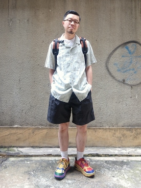 「HOKA ONE ONE × Engineered  Garments」｜Paak Chanさん（メンズ・172cm）の秋コーディネート