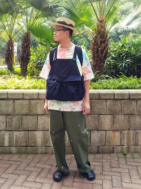「INFIELDER DESIGN（インフィールダーデザイン）のアイテム（帽子）」を使った、Paak Chanさん（メンズ・172cm）の秋コーディネート