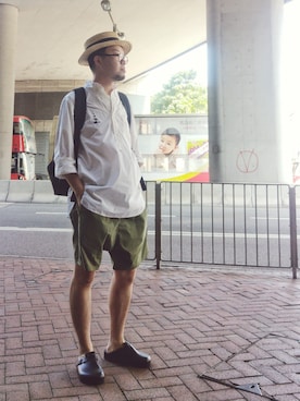 「INFIELDER DESIGN（インフィールダーデザイン）のアイテム（帽子）」を使った、Paak Chanさん（メンズ・172cm）の秋コーディネート